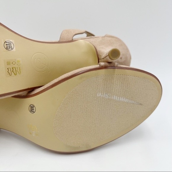 Chinese Laundry Womens Size 9.5 Rubie Dark Nude Vegan Faux Suede Sandals Heels - Picture 11 of 14